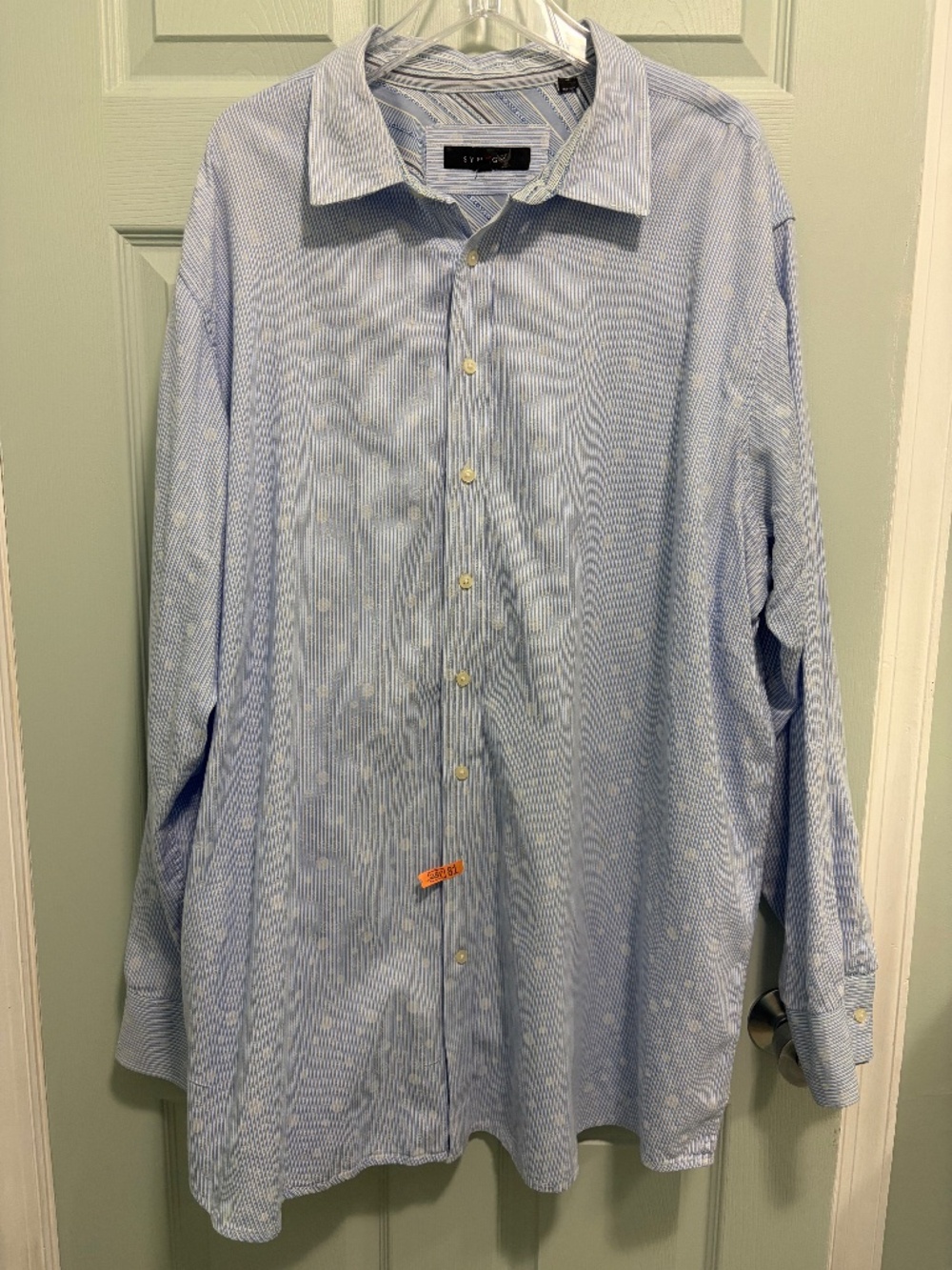 Synergy Men's Blue Long Sleeve Dress Shirt XXXL